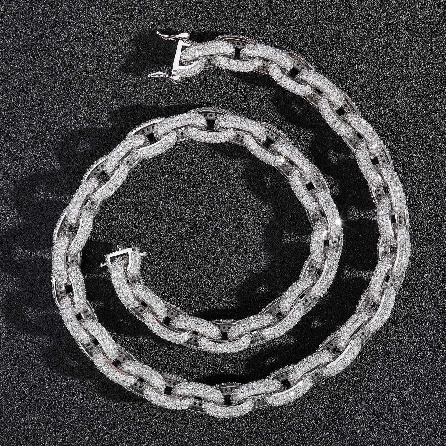 Hip Hop Necklace O-Chain 13mm Micro Paved Zircon Cross Chain Men Jewelry