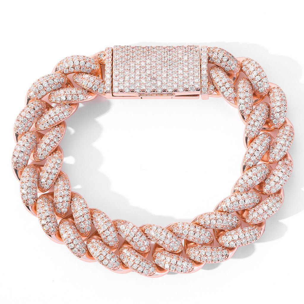 20mm Cuban Link Chain Iced Out Miami Lock Domineering Ancient Bracelet Micro Pave ZirconHiphop Men Bracelet Jewelry