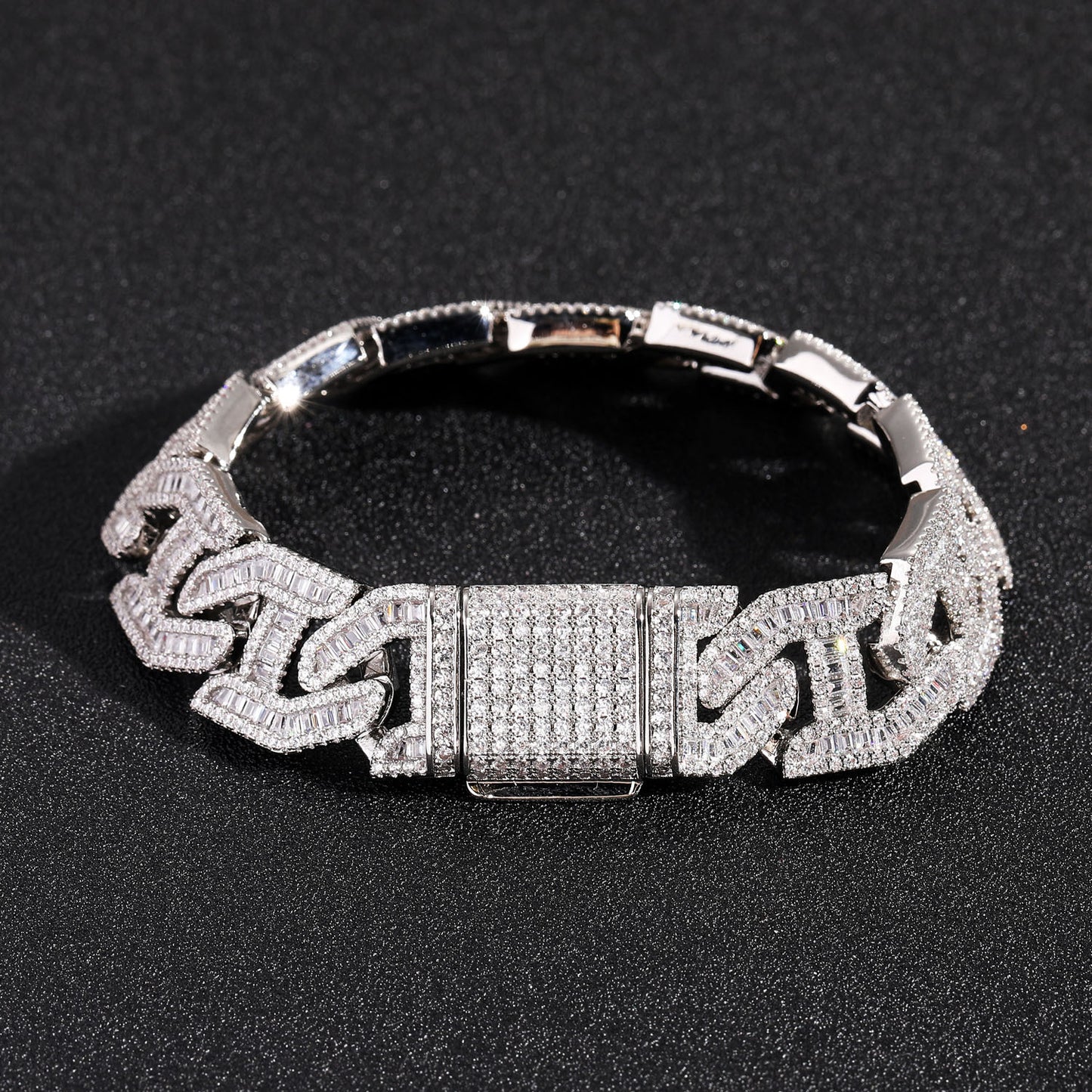 17MM Copper Zircon Wholesale Hip Hop Zircon Cuban Link Chain Gold Men Braceelet 14K Diamond Jewelry Cuban Chain Braceelet