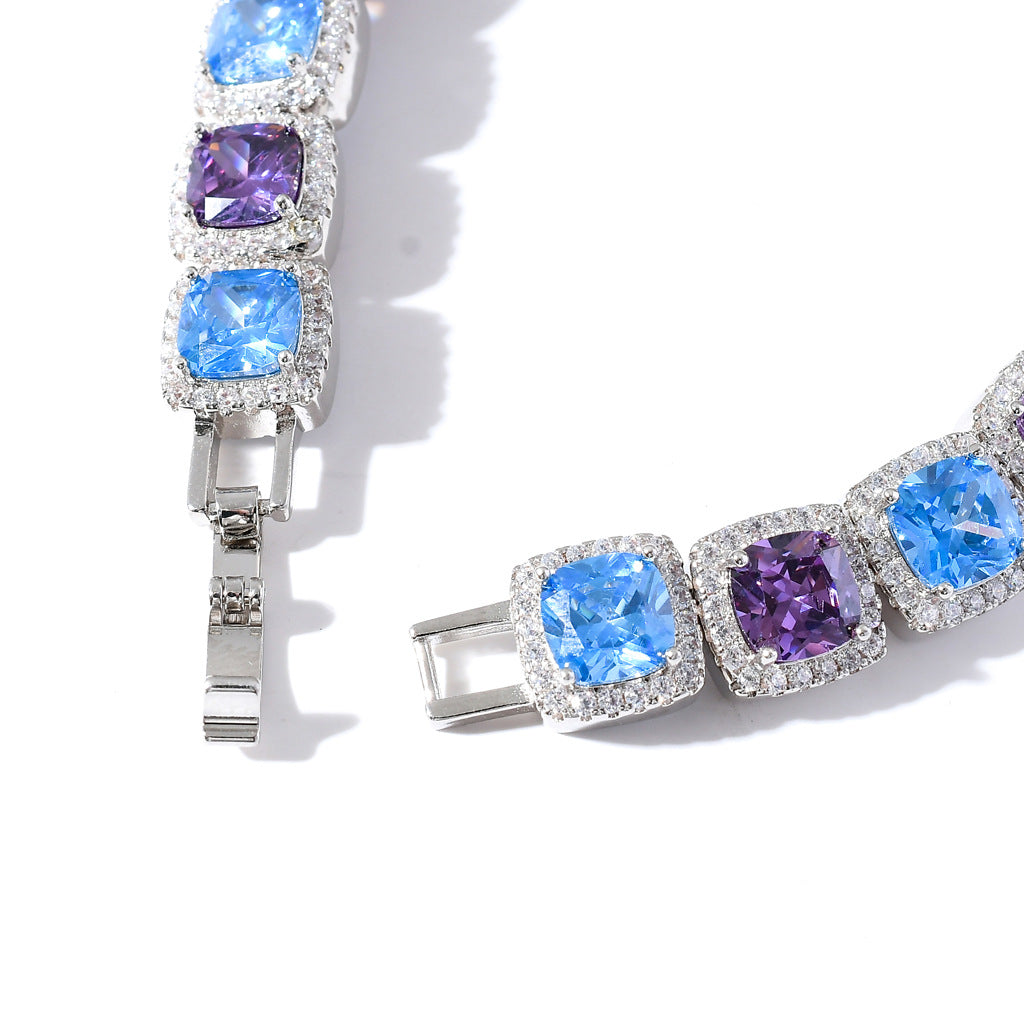 Hot Sale 10MM Square Miami Tennis Link Chain Necklace Jewelry