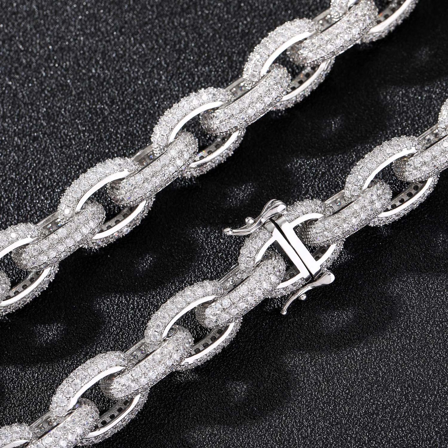 Hip Hop Necklace O-Chain 13mm Micro Paved Zircon Cross Chain Men Jewelry