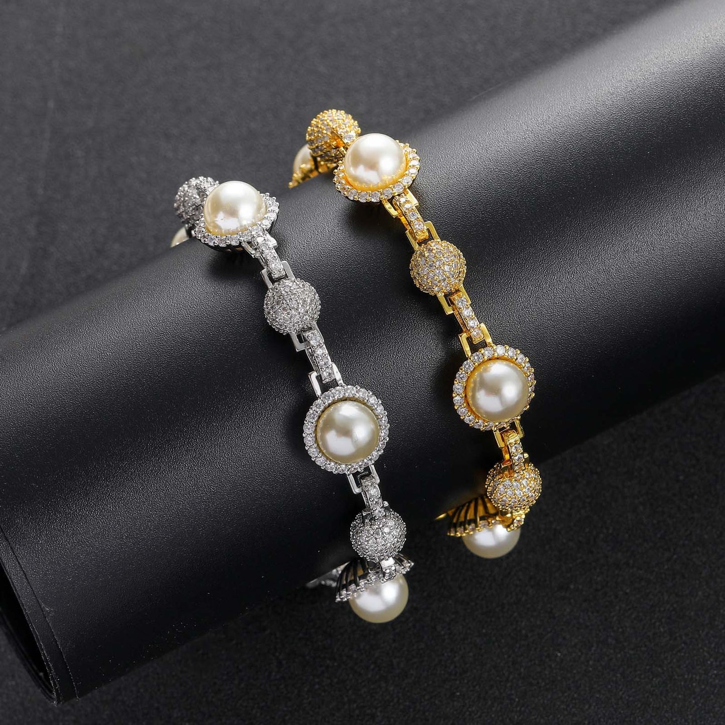 New Arrival Hip Hop Diamond Pearl Necklace Men Fashion Hip Hop Necklace Jewelry
