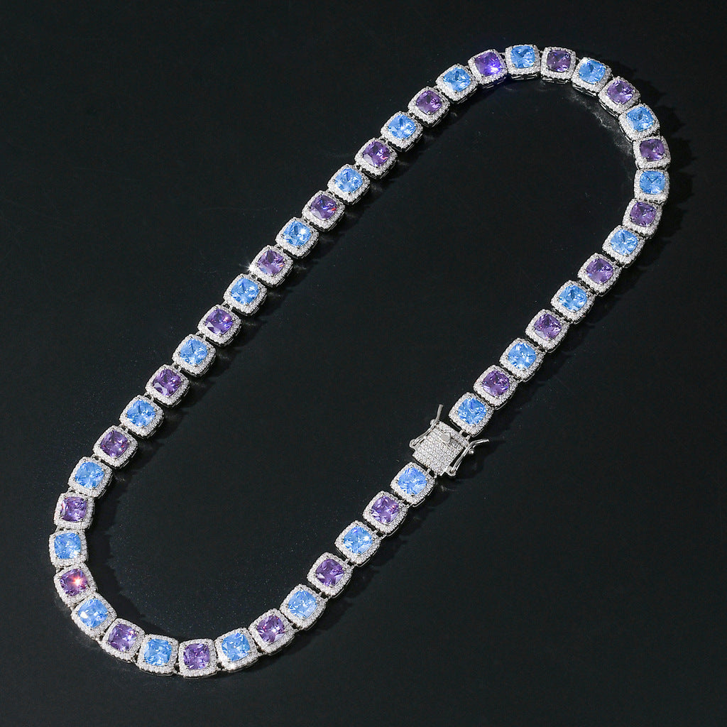 Hot Sale 10MM Square Miami Tennis Link Chain Necklace Jewelry