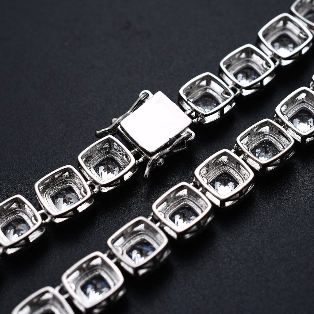 European American Hiphop Tennis Link Chain 10mm Micro Pave Zircon Necklace Men Necklace Personality Fashion Jewelry