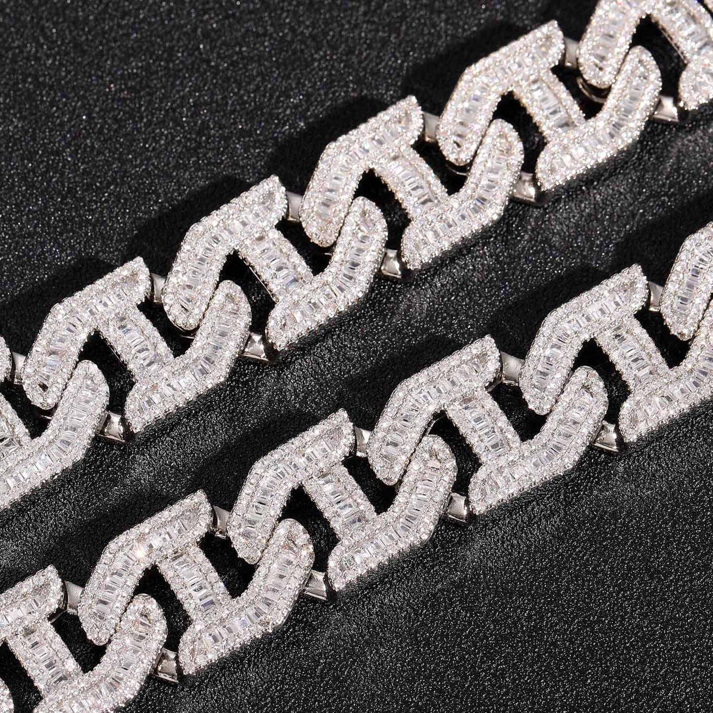 17MM Copper Zircon Wholesale Hip Hop Zircon Cuban Link Chain Gold Men Braceelet 14K Diamond Jewelry Cuban Chain Braceelet