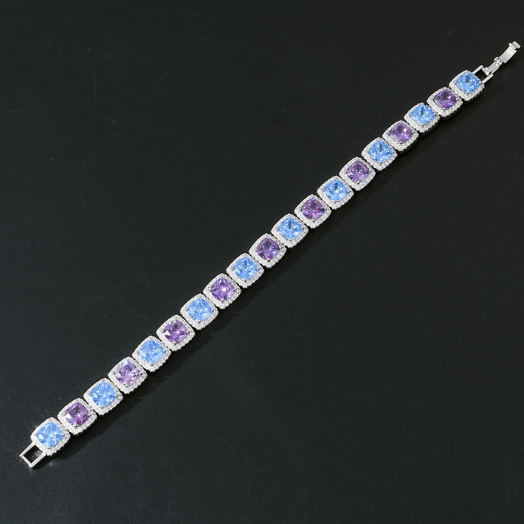 Hot Sale 10MM Square Iced Miami Tennis Link Chain Bracelet Jewelry