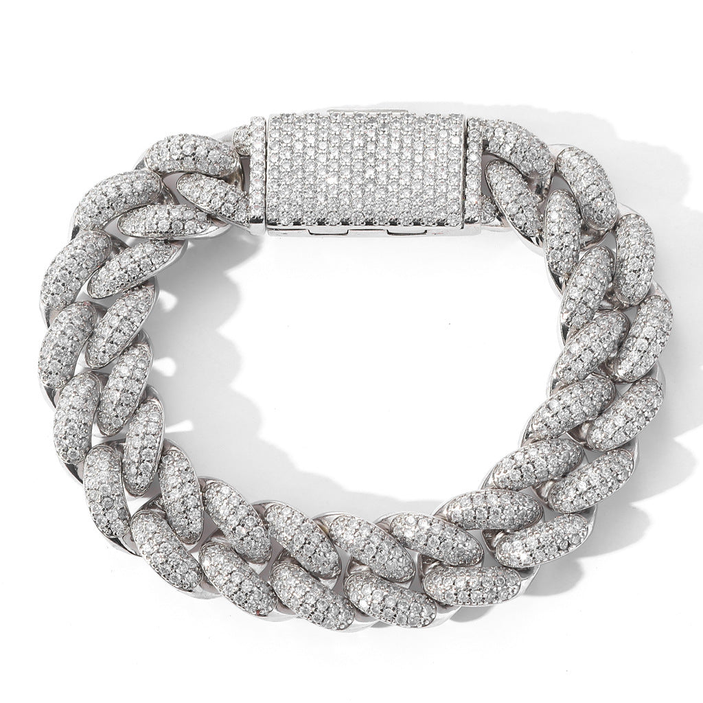 20mm Cuban Link Chain Iced Out Miami Lock Domineering Ancient Bracelet Micro Pave ZirconHiphop Men Bracelet Jewelry
