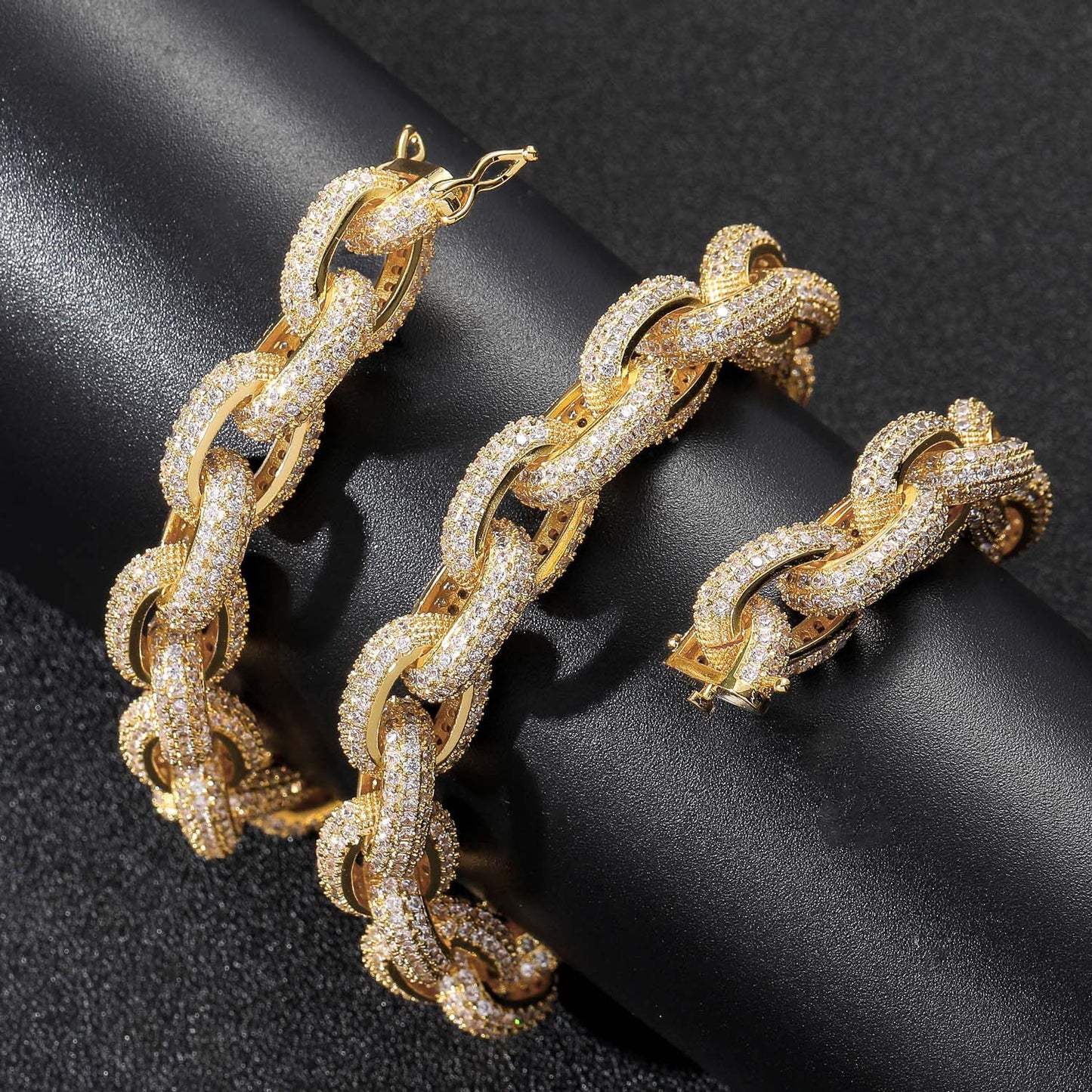 Hip Hop Necklace O-Chain 13mm Micro Paved Zircon Cross Chain Men Jewelry