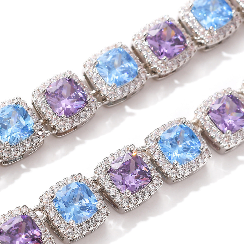Hot Sale 10MM Square Iced Miami Tennis Link Chain Bracelet Jewelry