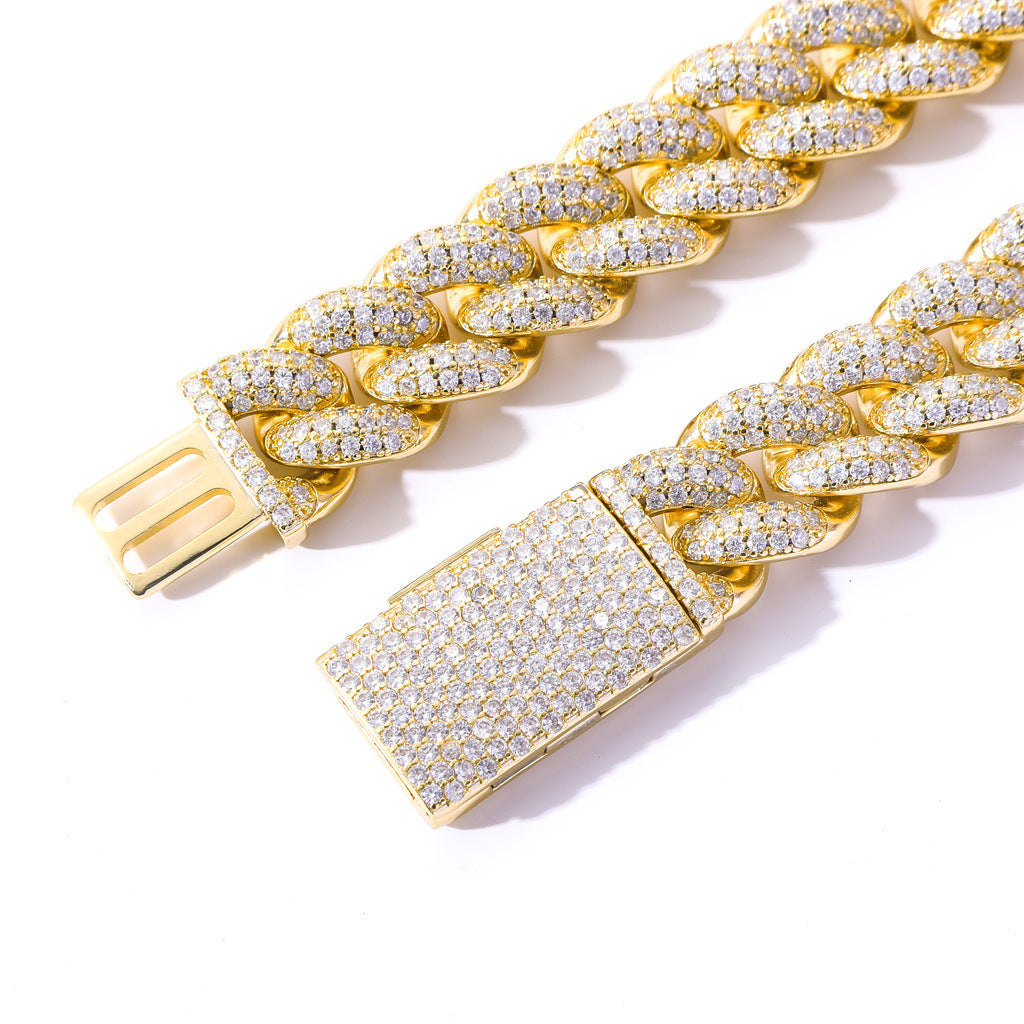 20mm Cuban Link Chain Iced Out Miami Lock Domineering Ancient Bracelet Micro Pave ZirconHiphop Men Bracelet Jewelry