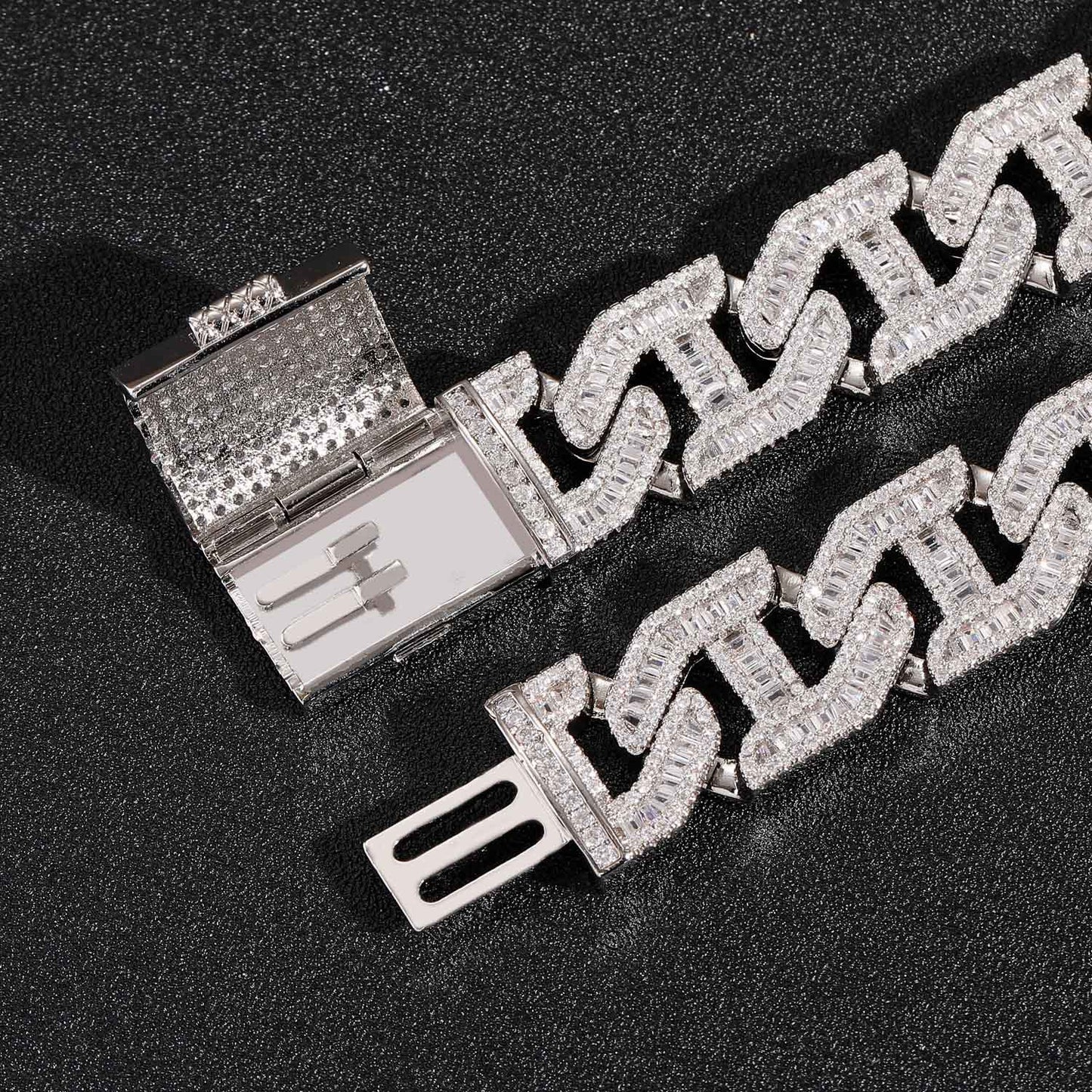 17MM Copper Zircon Wholesale Hip Hop Zircon Cuban Link Chain Gold Men Braceelet 14K Diamond Jewelry Cuban Chain Braceelet