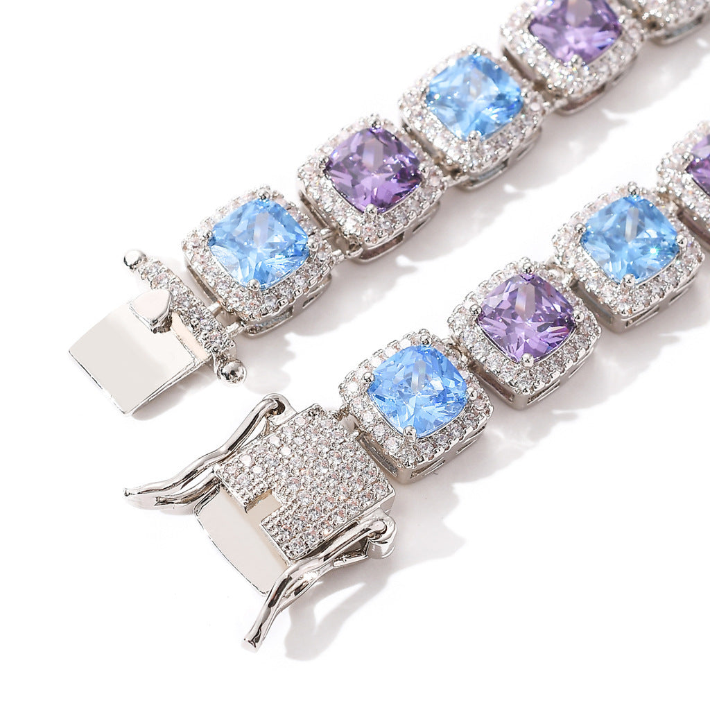 Hot Sale 10MM Square Iced Miami Tennis Link Chain Bracelet Jewelry