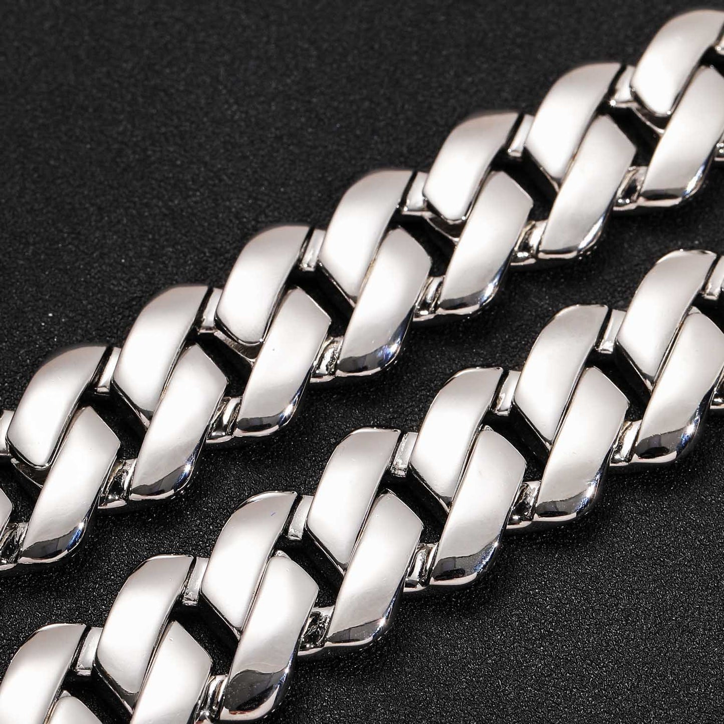 Hip Hop 20mm Three Row Brass Micro Pave ZIrcon Cuban Link Chain Thick Rhombus Full Diamond Men Necklace Jewelry