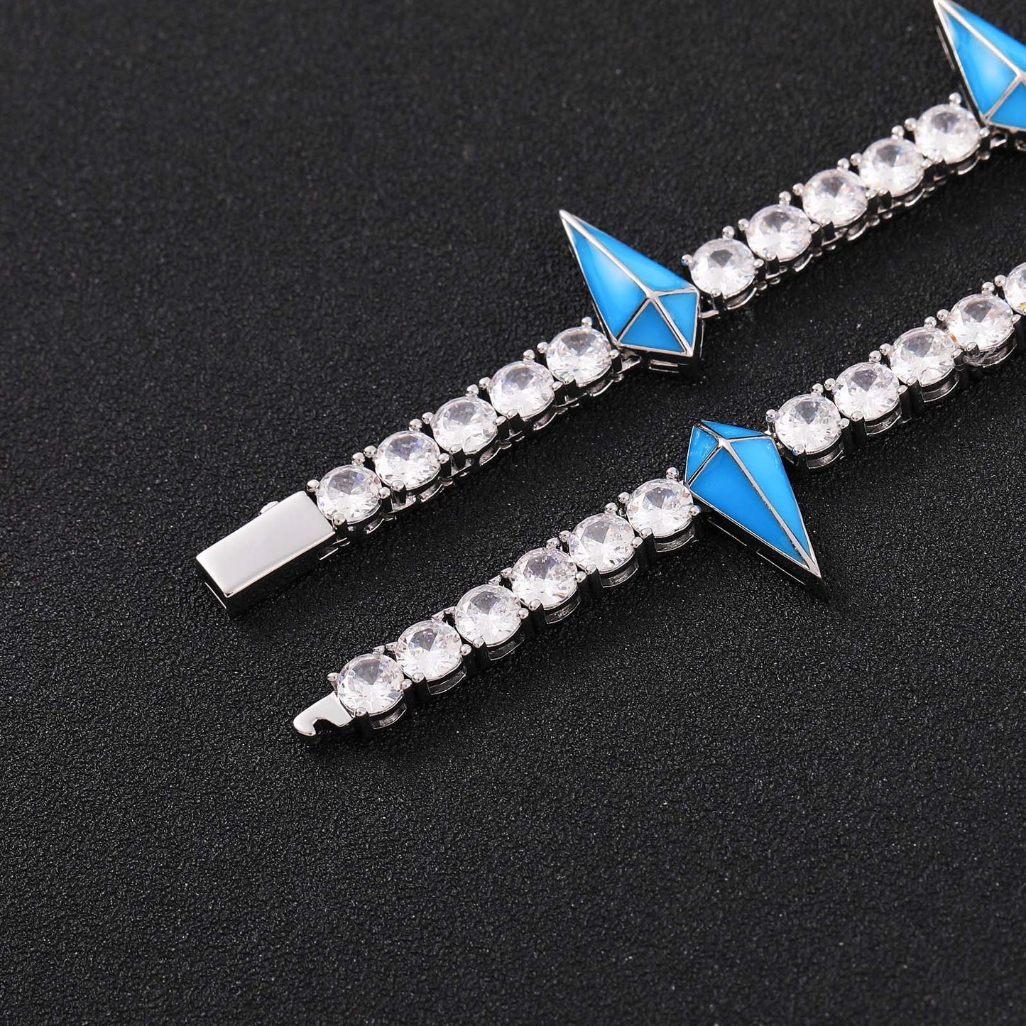 Hip Hop Bling 5mm Brass Plated Gold Zircon Tennis Chain Iced Out Wolf Tooth Cubic Zircon CZ Necklace Jewelry
