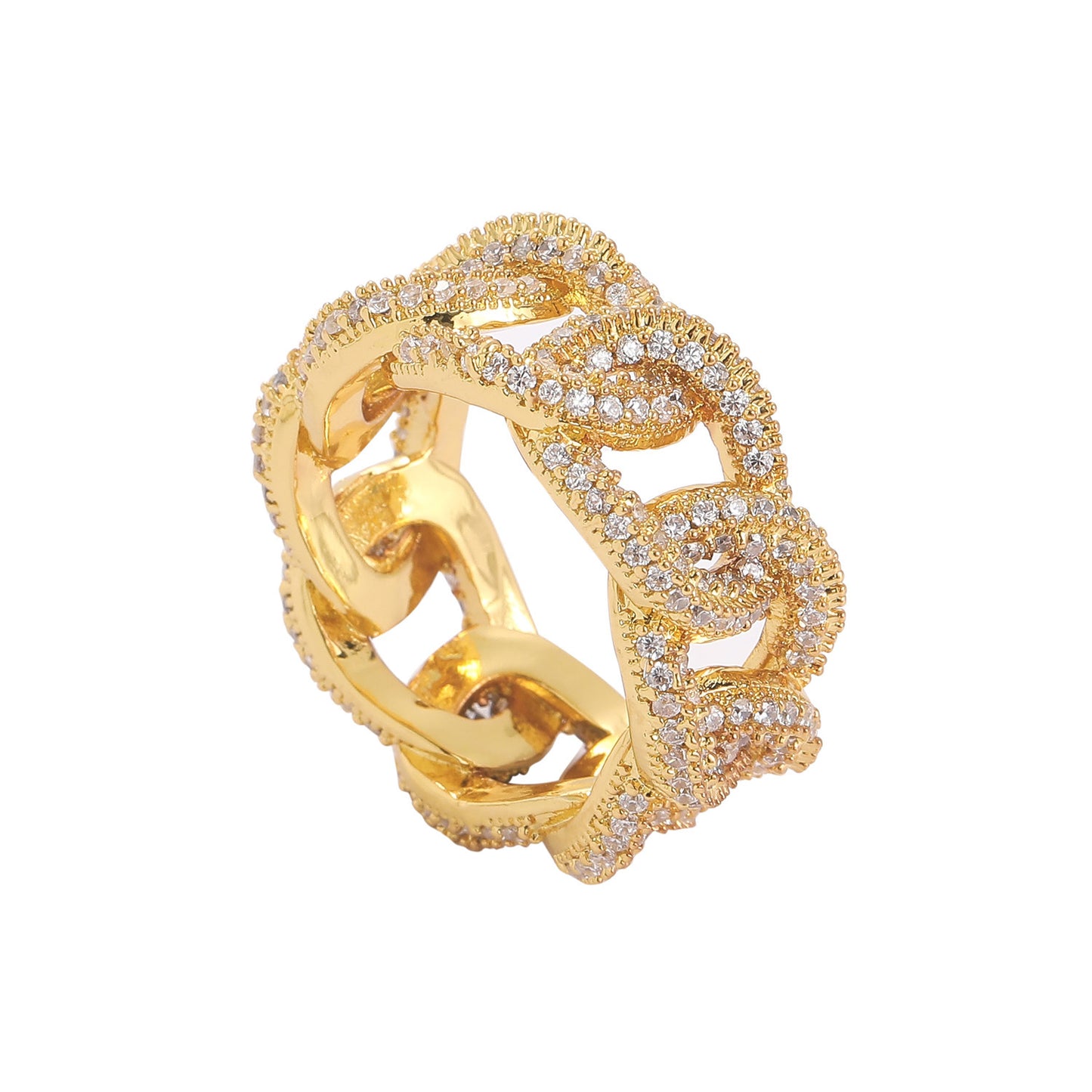 Fashion Classic CZ Cuban Prong Charm Ring Jewelry