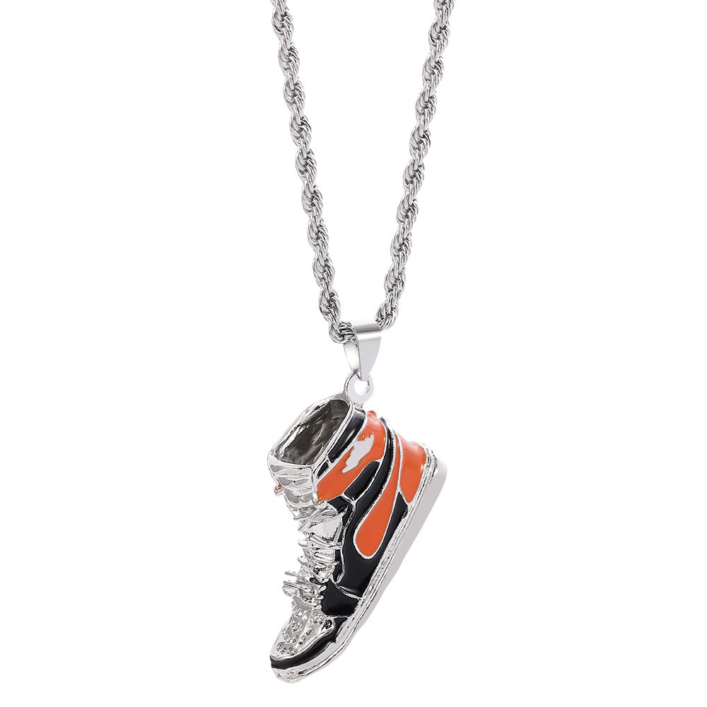 Four Colors Ball Shoes Fashion Personality Hip Hop Cool Handsome  Creative Pendant Necklace Jewelry