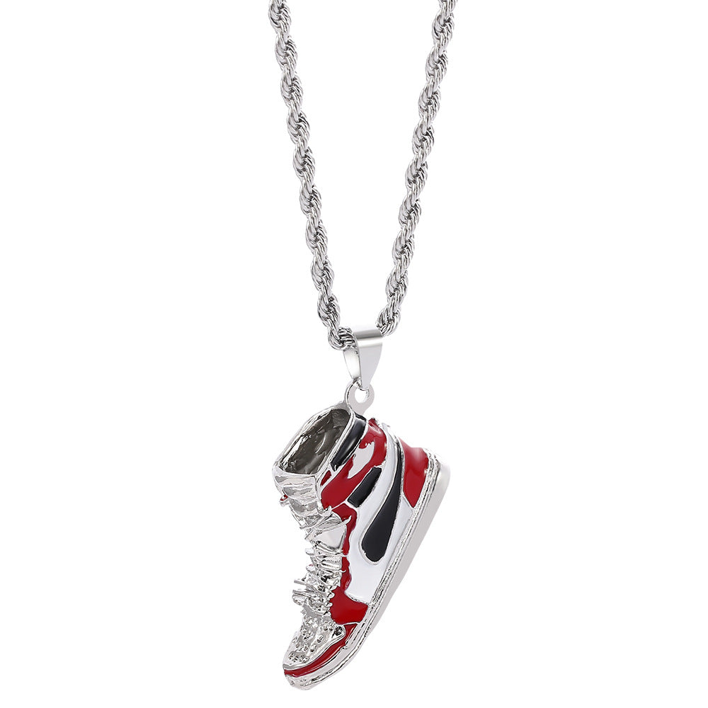 Four Colors Ball Shoes Fashion Personality Hip Hop Cool Handsome  Creative Pendant Necklace Jewelry
