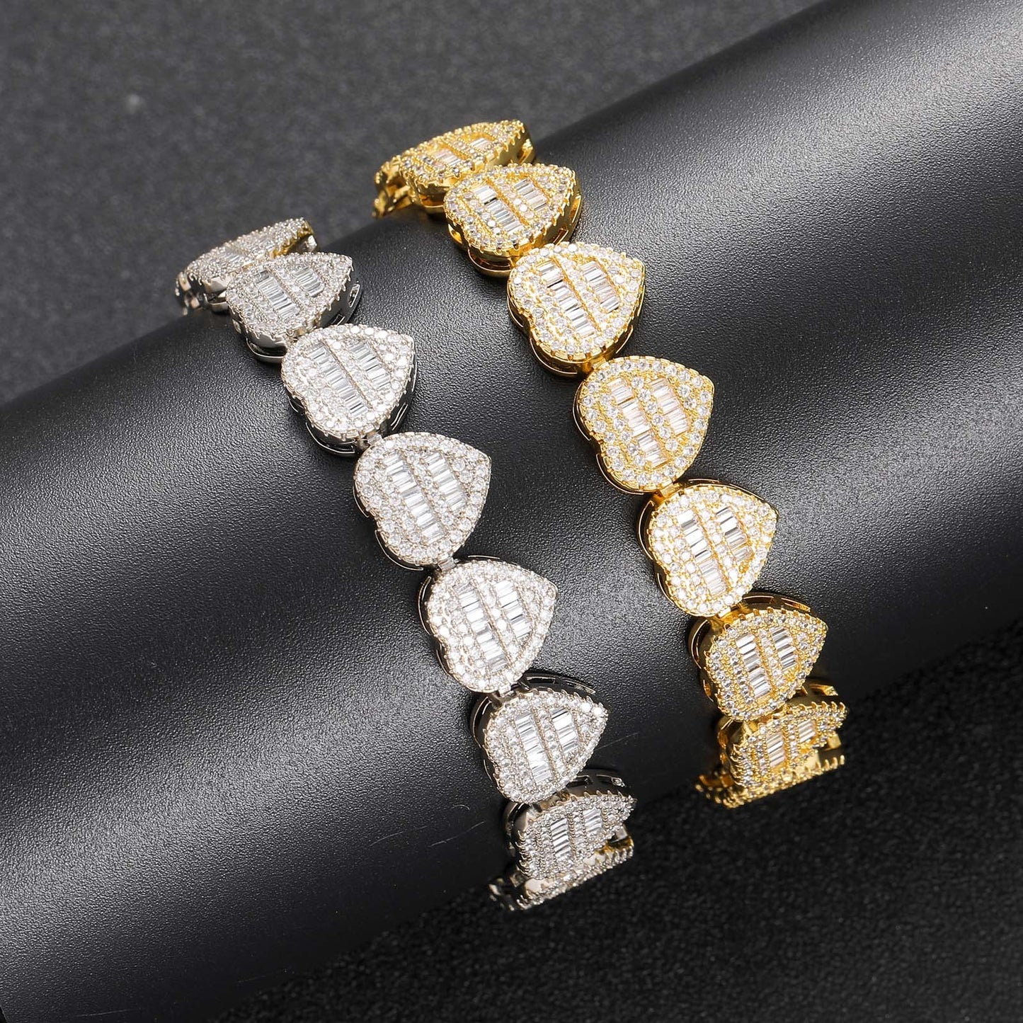 12mm Mixed T-square Zirconia Love Necklace Tide Brand Hip Hop Jewelry