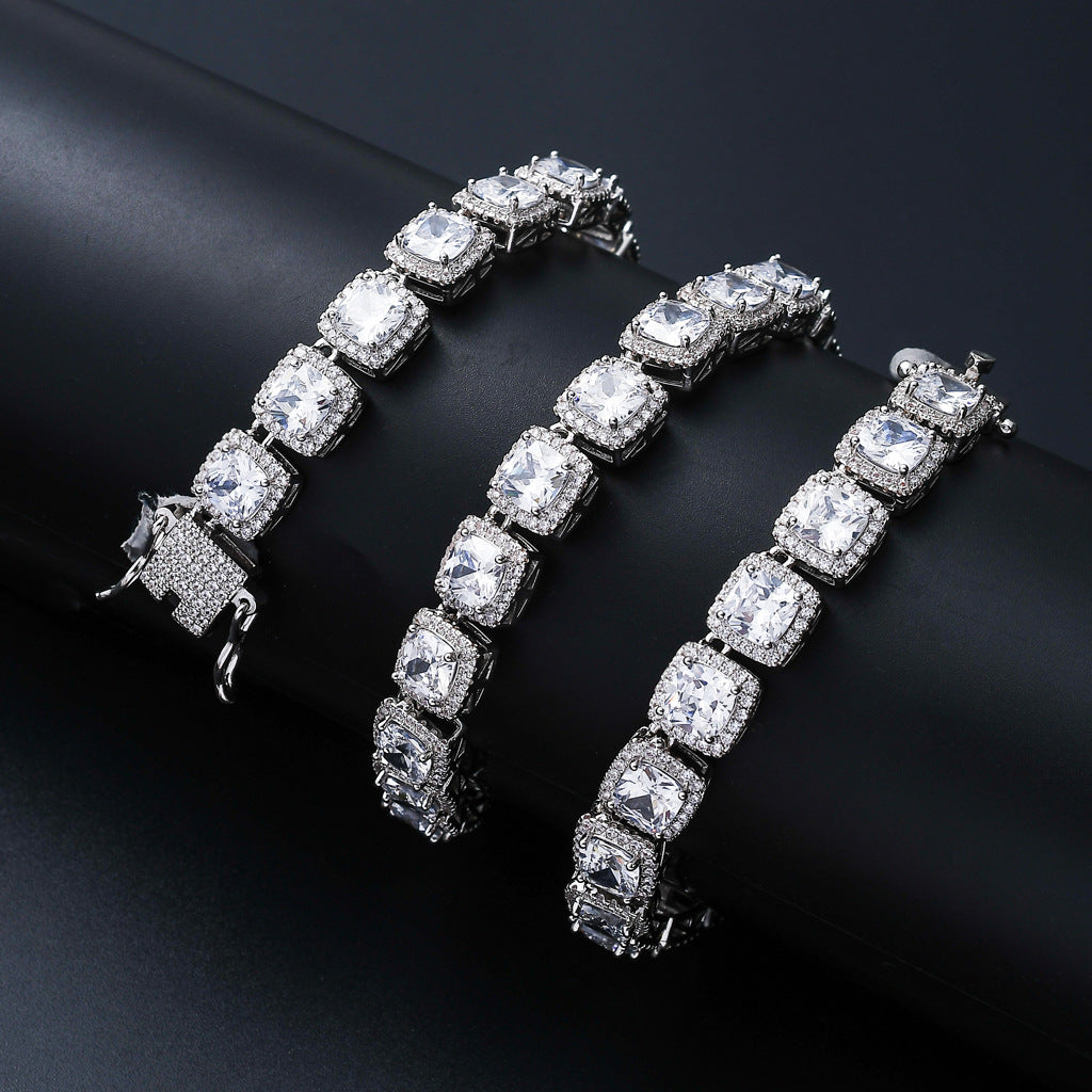 European American Hiphop Tennis Link Chain 10mm Micro Pave Zircon Necklace Men Necklace Personality Fashion Jewelry