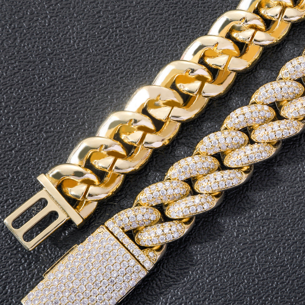 20mm Cuban Link Chain Iced Out Miami Lock Domineering Ancient Bracelet Micro Pave ZirconHiphop Men Bracelet Jewelry