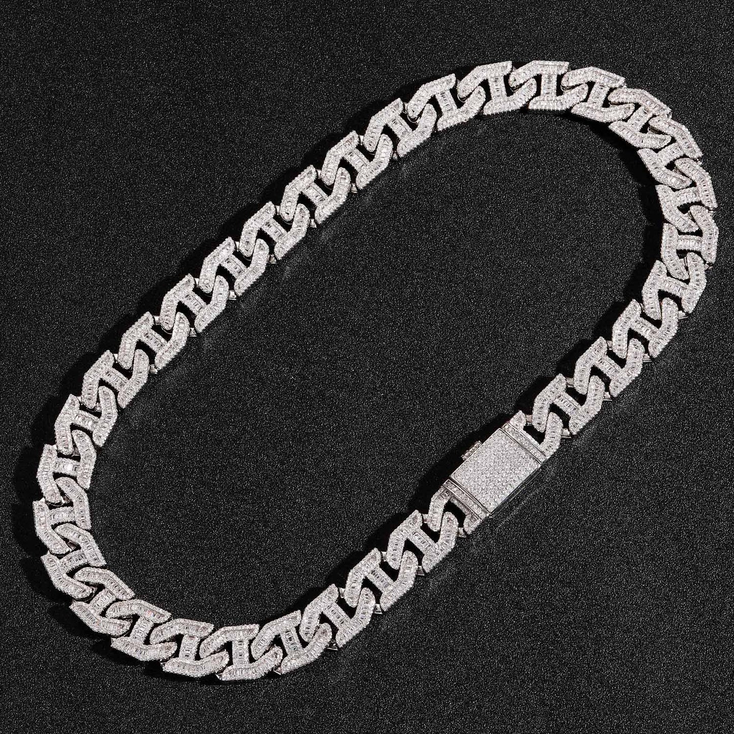 17MM Copper Zircon Wholesale Hip Hop Zircon Cuban Link Chain Gold Men Necklace 14K Diamond Jewelry Cuban Chain Necklace