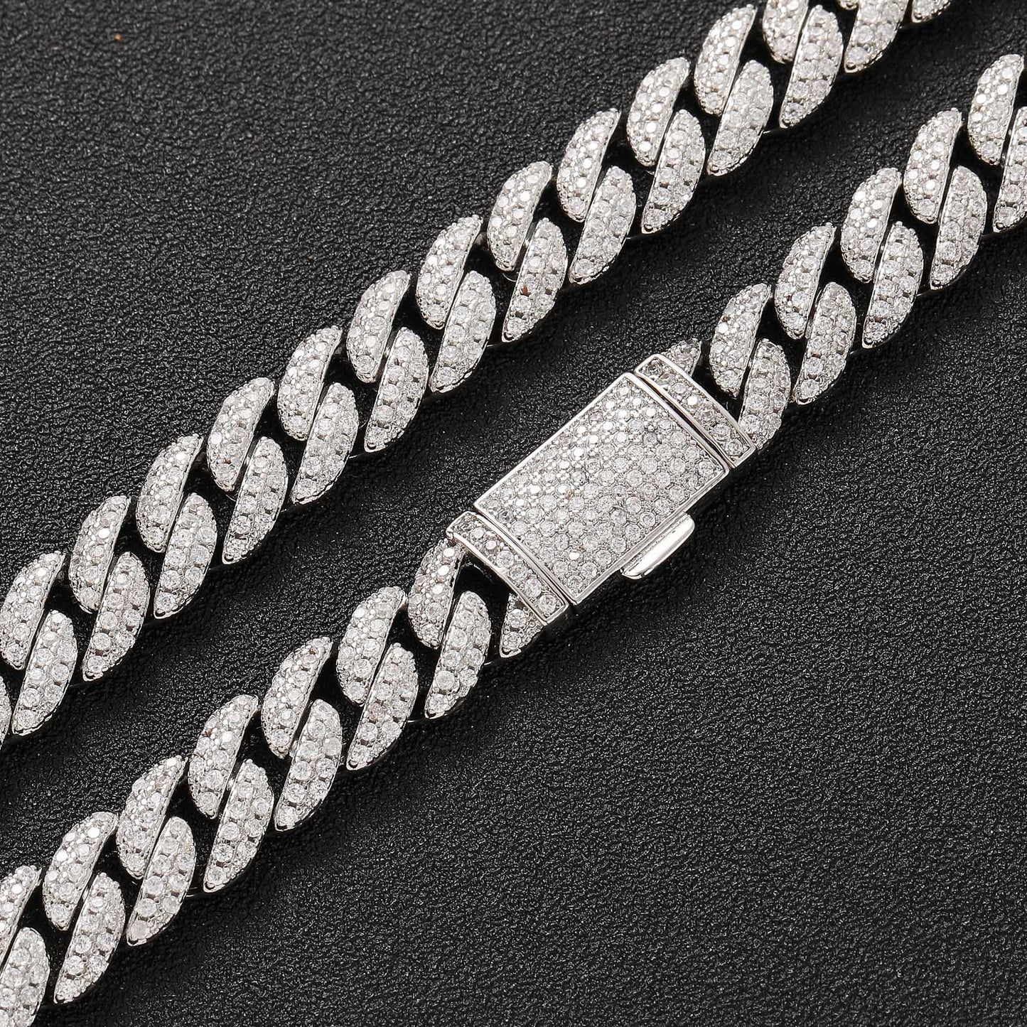 European American Bracelet 10mm Double Row Zircon Cuban Link Chain Men Bracelet Personality Hip Hop Fashion Bracelet Jewelry