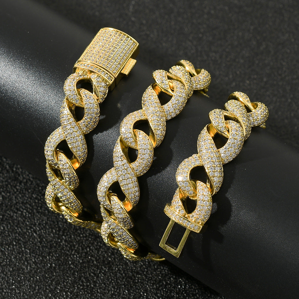 New Arrival 8 Character Infinite Chain Cuban Link Chain Micro Pave Zircon Trendy Hip Hop Necklace Jewelry